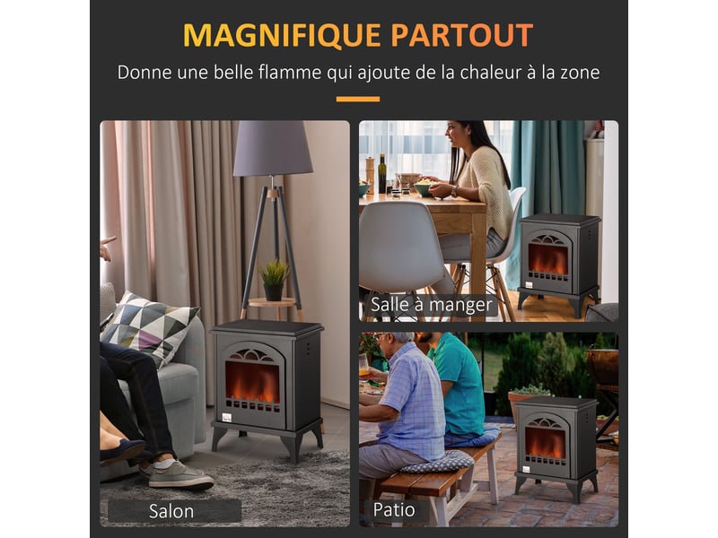 Cheminée bioéthanol sur pieds avec réservoir 1,2 l, environ 3 h de durée de couverture combustion 25 m² 41 x 25 x 54 cm - Conforama R