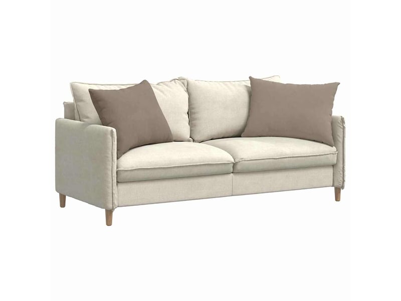 Lot de 2 coussins de canapé, coussins décoratifs tissu taupe 70 x 50 cm cf58966 - Conforama C
