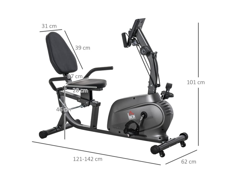  Cyclette orizzontale magnetica 8 resistenze, display lcd, sedile regolabile ed elastici per braccia  - Conforama E
