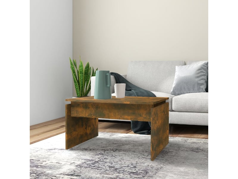  Table basse | table de salon chêne fumé 68x50x38 cm bois d'ingénierie  - Conforama B