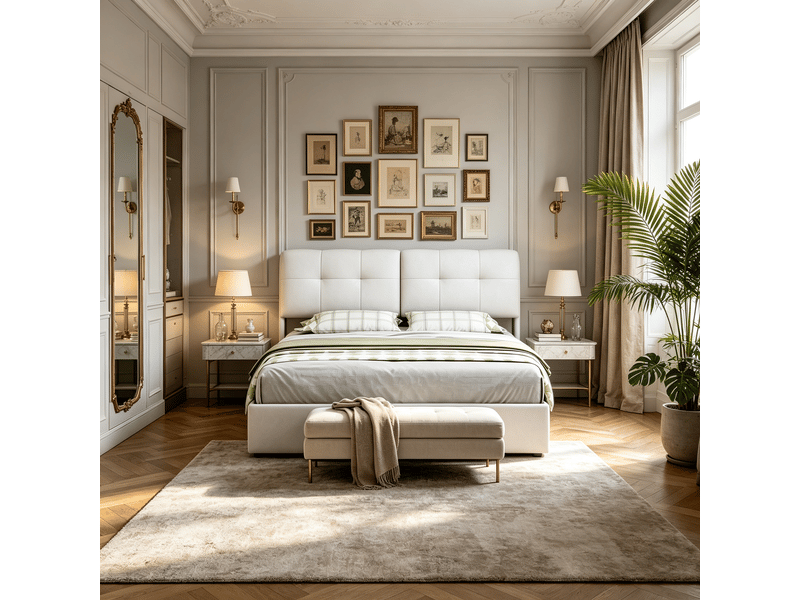  Lit adulte 2 places 140x200 cm velours beige - tête de lit capitonnée led, coffre hydraulique, sommier à lattes inclus, design moderne  - Conforama C