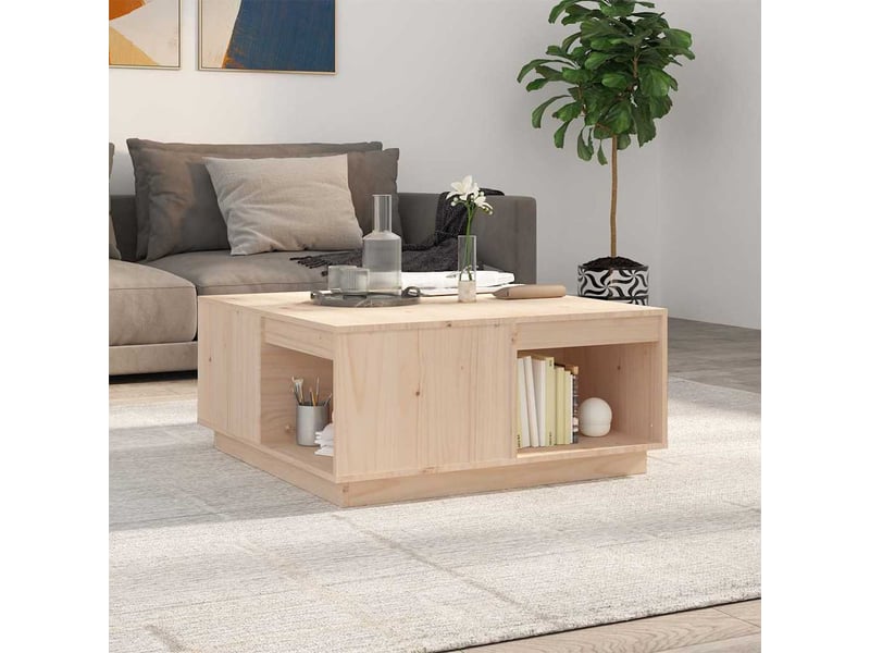  Table basse - table de salon - table à thé 80x81x36,5 cm bois massif de pin  - Conforama B