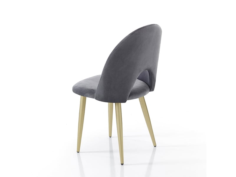 Lot de 4 chaises en velours rembourrées pour cuisine et salon bounty  - Conforama E