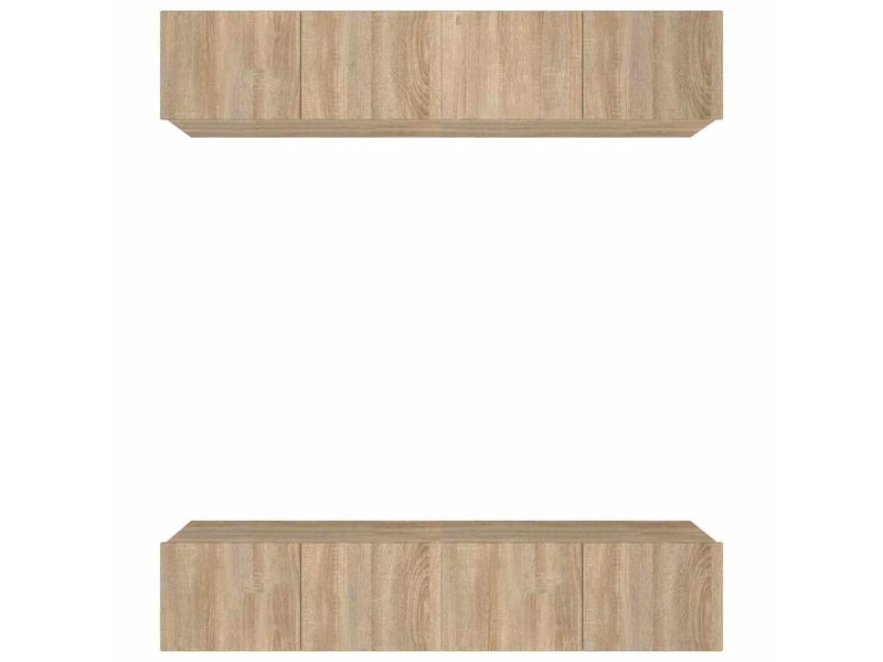  Lot de 4 meuble tv bas salon chêne sonoma 80x30x30 cm bois d'ingénierie shl64403  - Conforama A
