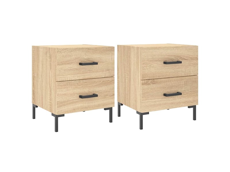  Lot de 2 tables de chevet - cabinet de chevet - table de nuit chêne sonoma 40x35x47,5 cm  - Conforama A