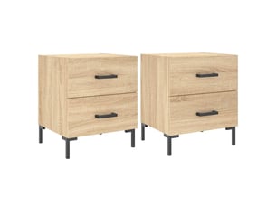Lot de 2 tables de chevet - cabinet de chevet - table de nuit chêne sonoma 40x35x47,5 cm