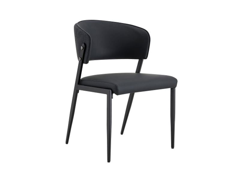  Ensemble de 2 chaises modernes rembourrées - cadre métallique, dossier ergonomique, assise simili-cuir  - Conforama A