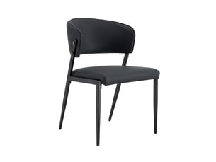 Ensemble de 2 chaises modernes rembourrées - cadre métallique, dossier ergonomique, assise simili-cuir