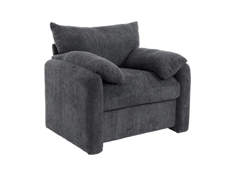  Fauteuil 1 place en chenille gris  - Conforama A