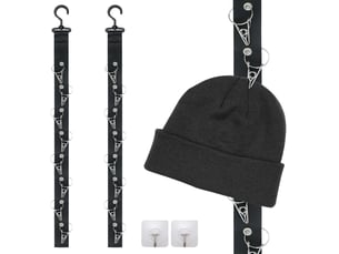 Porte casquette, support chapeau mural, baseball organisateur 360°rotatif cap hanger étagère murale, hanging portechapeau, noir