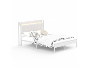 Lit 2 places 140x190 cm <strong></strong>  <strong></strong> coloris blanc
