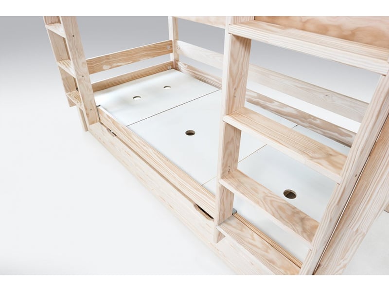  Lit superposé 4 places 80x190 en bois massif abc, blanc TRI480-LB - Conforama D