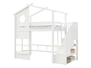 Lit mezzanine 90x200 cm <strong>MODERNLUXE</strong> <strong></strong> coloris blanc
