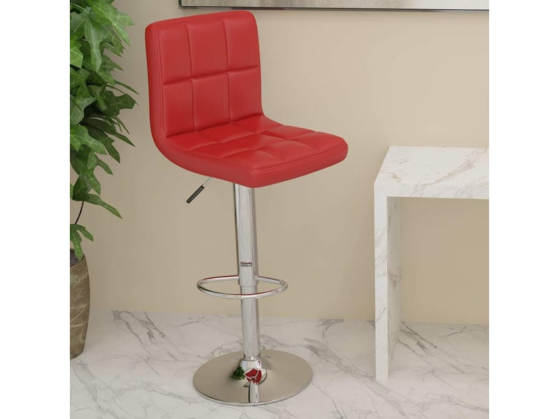  Tabouret de bar, chaise de bar rouge bordeaux similicuir shl12361  - Conforama B