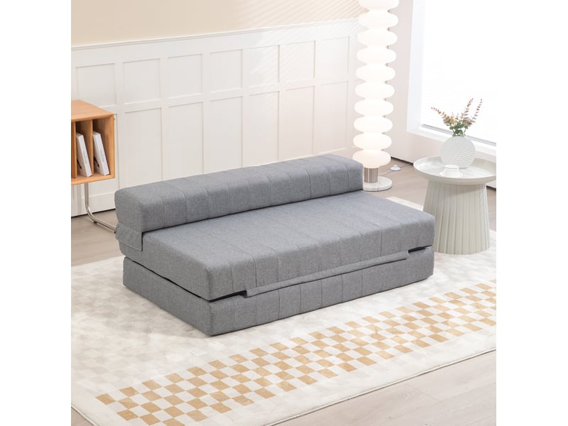 Canapé-lit pliant 2 en 1 138x80x50 cm 2 places gris  - Conforama B