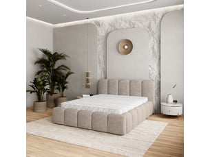 Lit coffre 140x200 cm <strong>MASSENO</strong>  <strong></strong> coloris beige