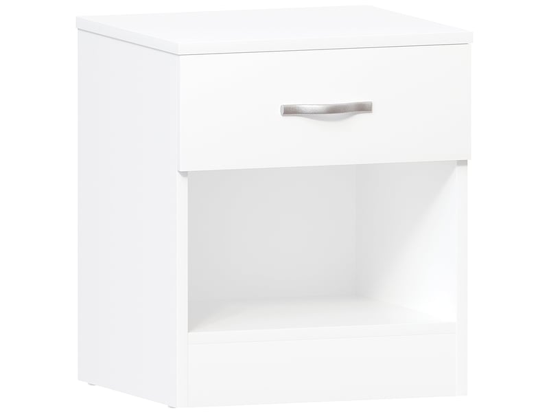  Table de chevet riano, commode de nuit, chambre, rangement, 47x40x36cm, 1 tiroir, blanc 333458 - Conforama A