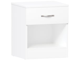 Table de chevet riano, commode de nuit, chambre, rangement, 47x40x36cm, 1 tiroir, blanc