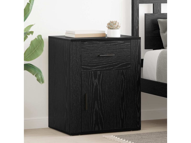  Table de chevet chêne noir 35 x 50 x 60 cm bois d'ingénierie  - Conforama B