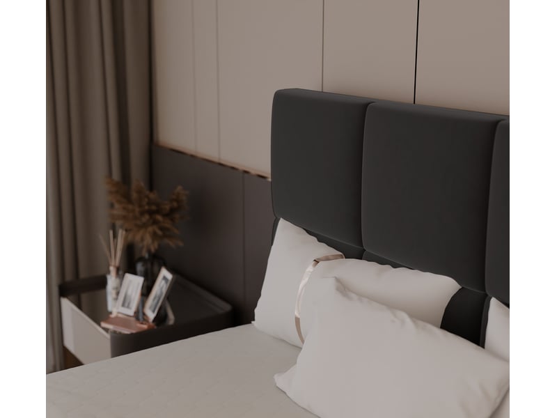  Lit coffre magnus - 160x200 cm - avec matelas et surmatelas - velours doux - noir MAGNUS - Conforama D