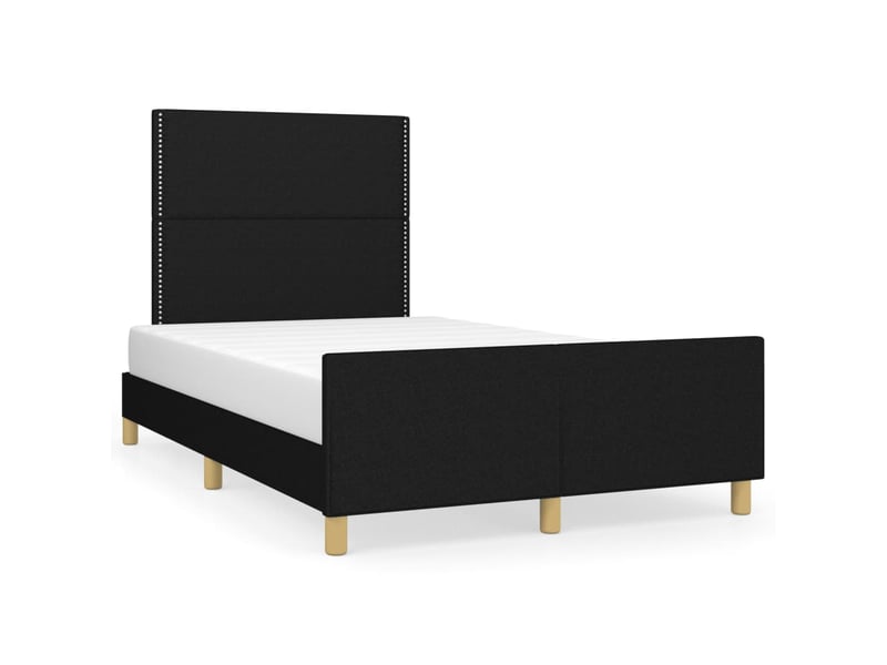  Lit double- lit adulte -  cadre de lit sans matelas noir 120x190 cm tissu  - Conforama A