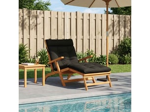 Coussin de transat, coussin pour bain de soleil vianen 100 % polyester noir 200 x 70 x 8 cm cf56321