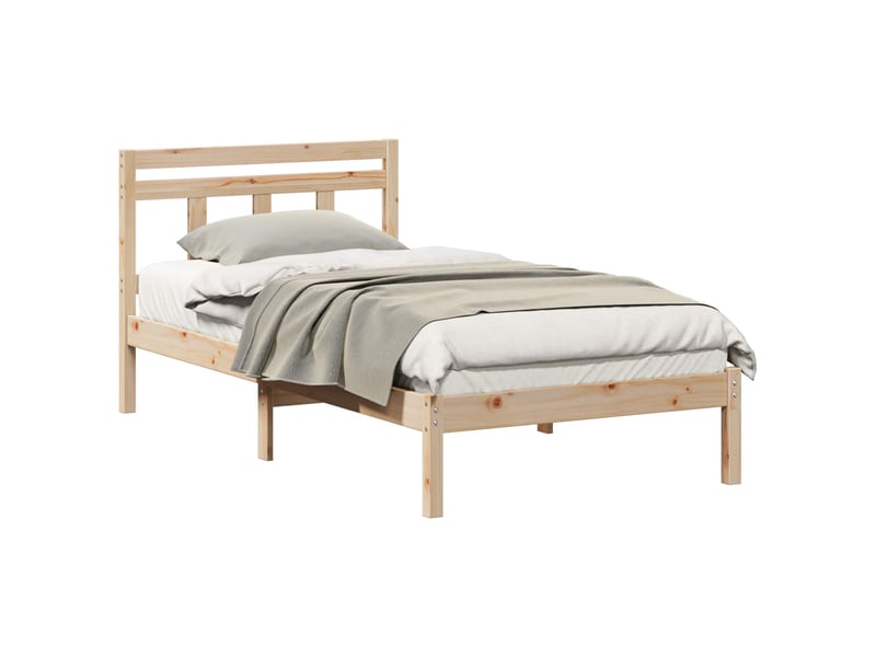  Lit simple- lit adulte -  cadre de lit marron 100 x 200 cm pin massif  - Conforama A