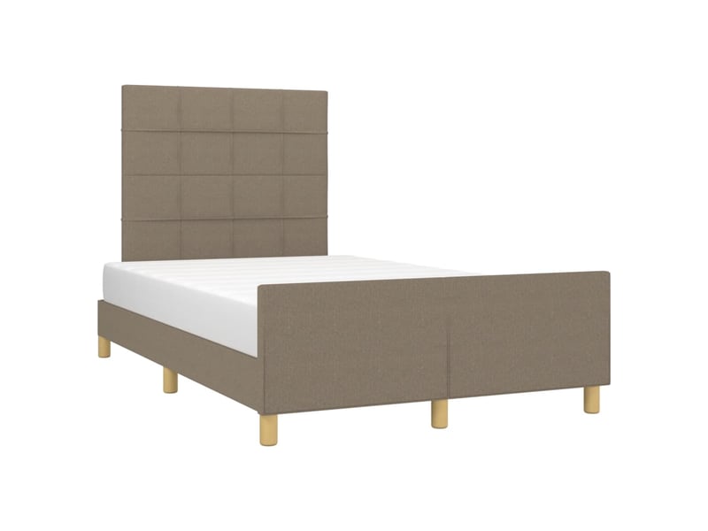  Lit double- lit adulte -  cadre de lit sans matelas taupe 120x190 cm tissu  - Conforama C
