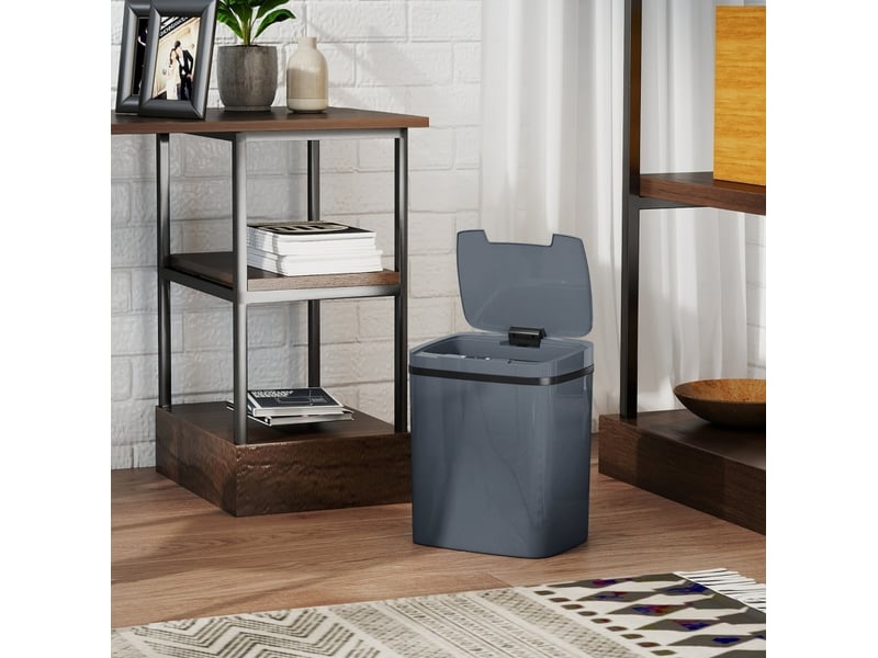 Poubelle à capteur 15 l 27,6x21,4x33,5 cm ouverture sans contact grise  - Conforama C