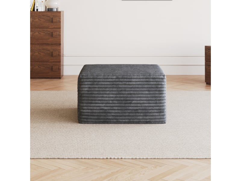  Pouf d’appoint gris foncé y152 – mobilier design moderne, déco contemporain  - Conforama D