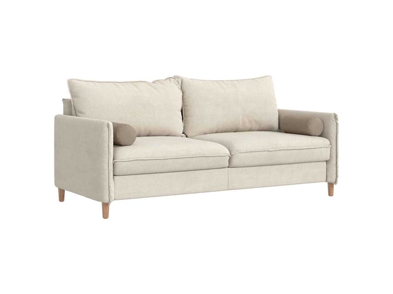  Lot de 2 coussins d'accent, coussins décoratifs, coussins lombaires tissu en microfibre taupe ø 15 x 40 cm cf56690  - Conforama C