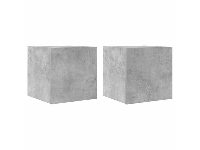  Lot de 2 meuble tv mural, meuble tv suspendu gris béton 30,5x30x30 cm  - Conforama A