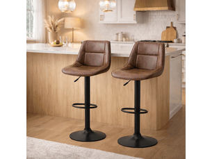 Lot de 2 tabourets de bar – style vintage – réglables et pivotants