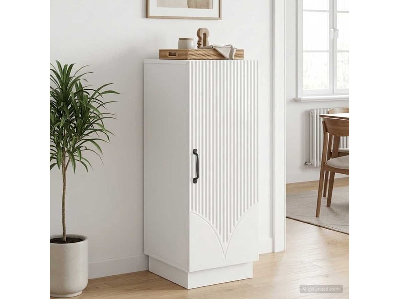 Buffet - bahut - meuble de rangement blanc brillant 33 x 34,5 x 87 cm bois d'ingénierie - Conforama D