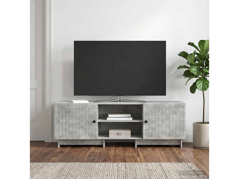  Meuble tv - banc tv - meuble de rangement 150 x 31 x 50 cm gris béton bois d’ingénierie  - Conforama B
