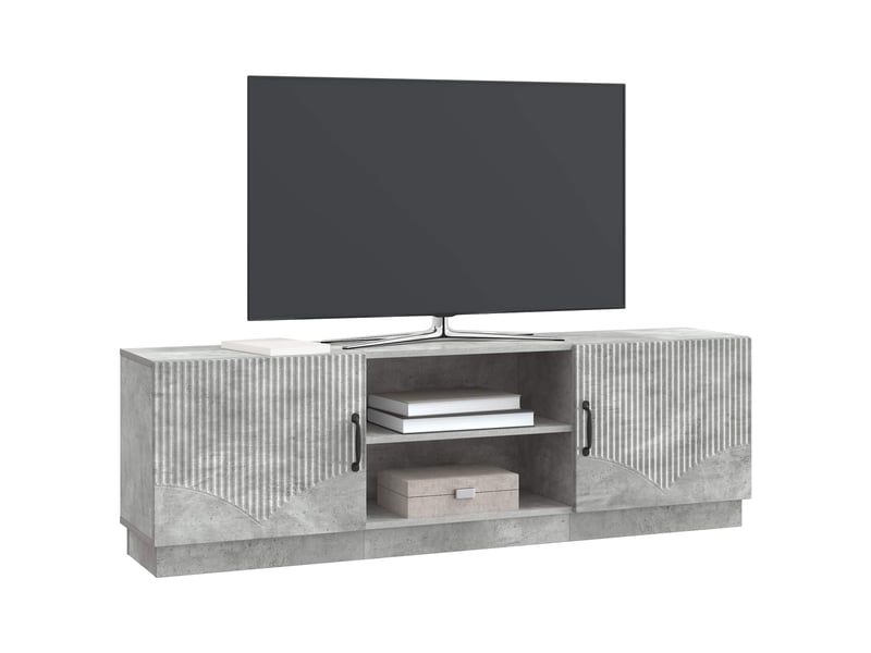  Meuble tv - banc tv - meuble de rangement gris béton 150 x 31 x 47 cm bois d'ingénierie  - Conforama C