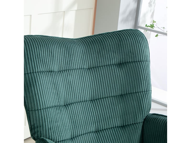 Fauteuil à bascule modenvie en velours côtelé vert foncé 71 x 98 x 101 cm  - Conforama E