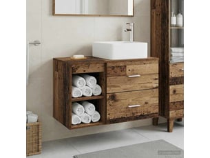 Ensemble de mobilier de salle de bain 2 pcs bois ancien shl3001