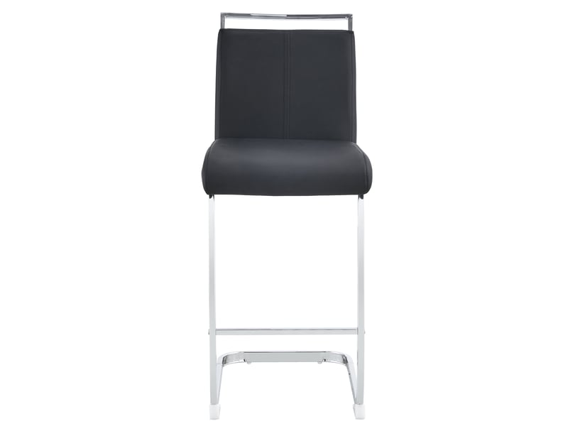 Tabourets de bar noirs en cuir pu – lot de 2 – style scandinave haut de gamme, design nordique  - Conforama A