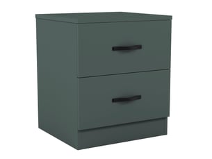 Table de chevet riano, commode de nuit, chambre, rangement, 47x40x36cm, vert, 2 tiroirs