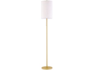 Lampadaire 25,5x25,5x157 cm avec interrupteur à chaînette métal blanc crème