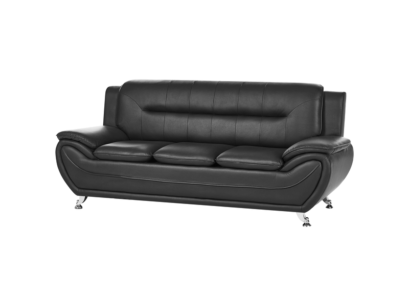 Canapé 3 places leira cuir pu noir  - Conforama A
