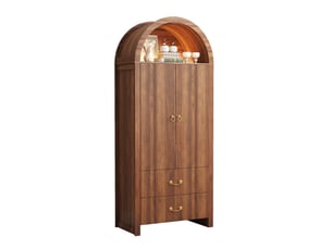 Buffet 2 porte(s) 2 tiroir(s) MODFU - 76 cm coloris bois foncé