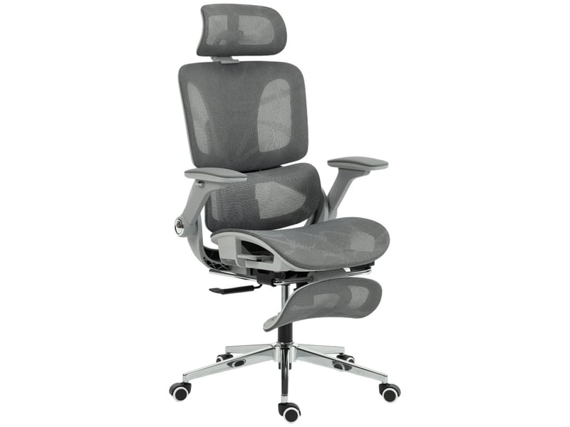  Chaise de bureau julie ergonomique inclinable réglable gris  - Conforama A