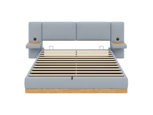 Lit coffre 140x200 cm LEYTN   coloris gris