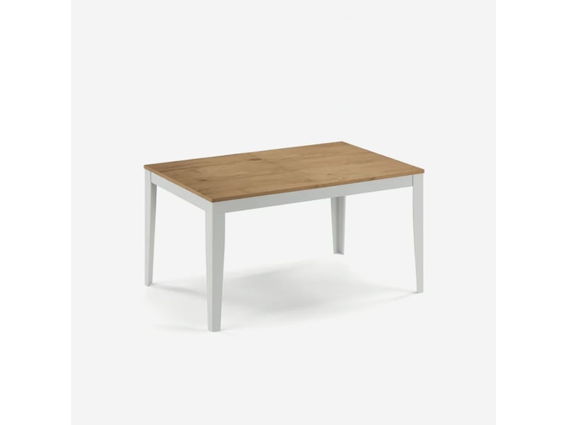  Table de salle à manger extensible avec piètement blanc 156316x90 moon - chêne  - Conforama A
