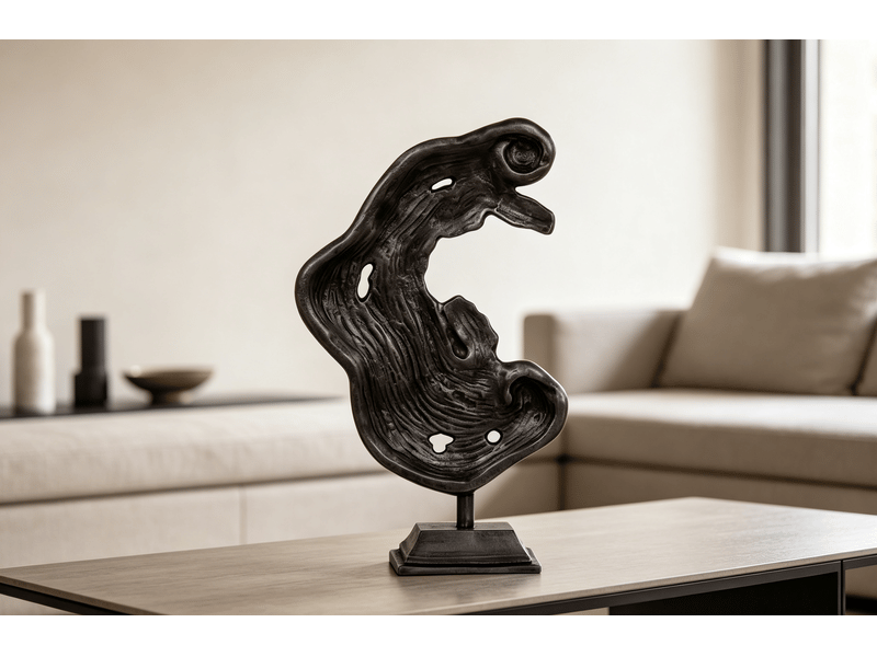  Figure décorative abstract aluminium gris 49 cm S8802647 - Conforama C