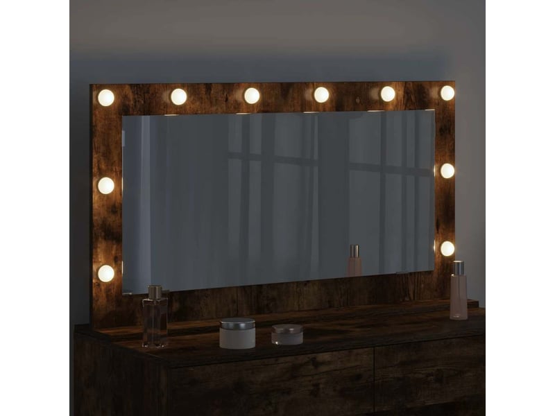 Miroir de vanité, miroir de coiffeuse chêne fumé 100 x 55 x 18 cm rectangulaire cf62756 - Conforama C