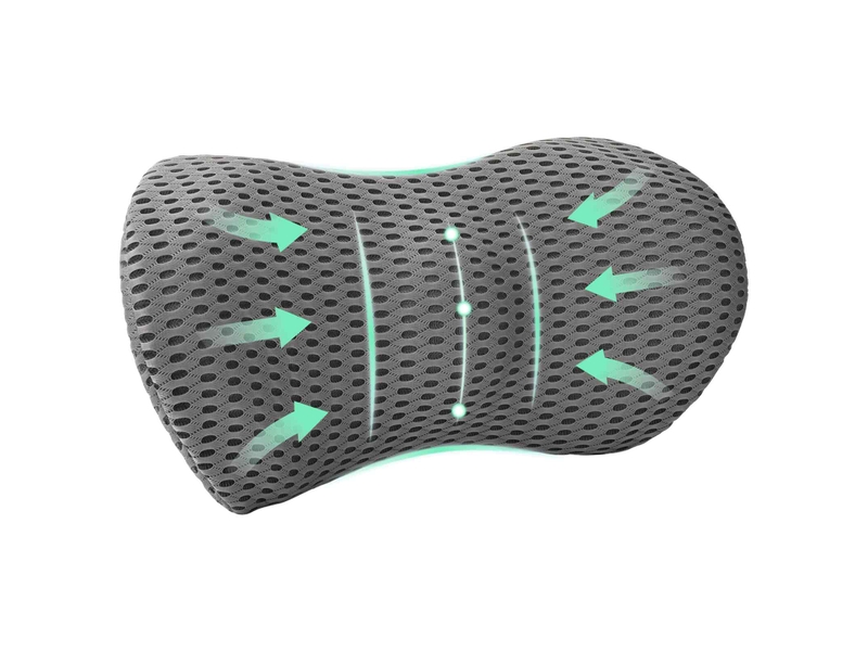  Coussin dorsal, coussin lombaire gris mousse à mémoire de forme 47,5 x 23 x 12 cm cf56446  - Conforama A