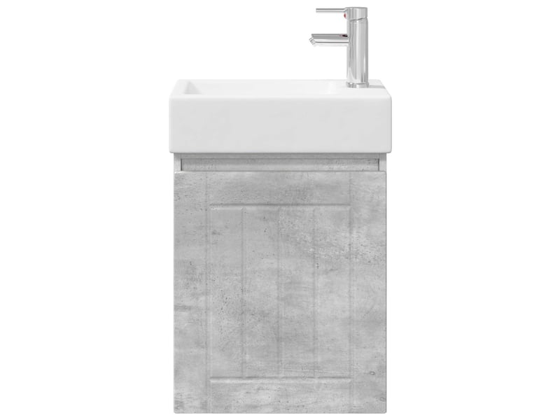 Meuble de rangement salle de bain avec robinet gris béton shl5799 - Conforama E